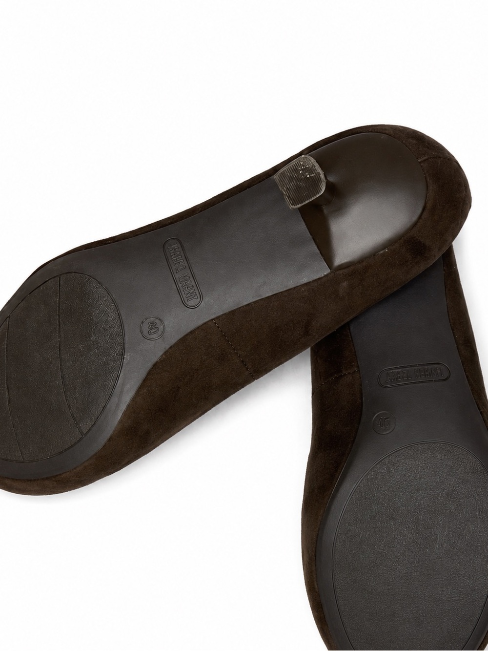 Nine West Brown Suede Flats with Gold Buckle - Picture 2 of 2